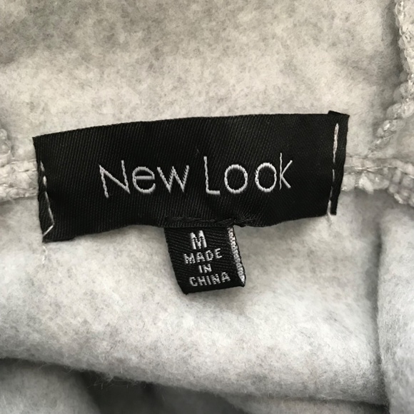 New Look Long Sleeve Short Cropped Pullover Hoodie M Light Grey Sweater Top - Picture 9 of 11